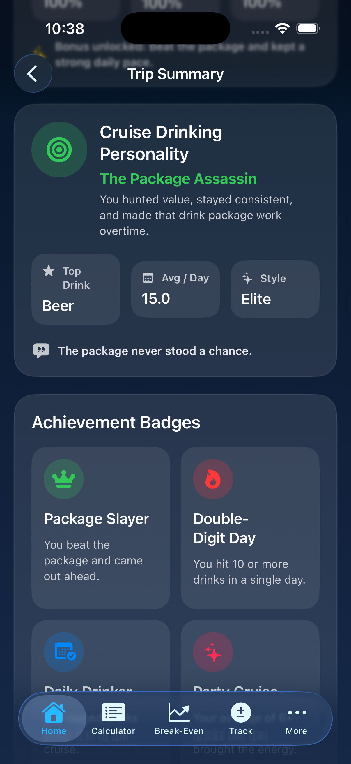 Share summary screenshot